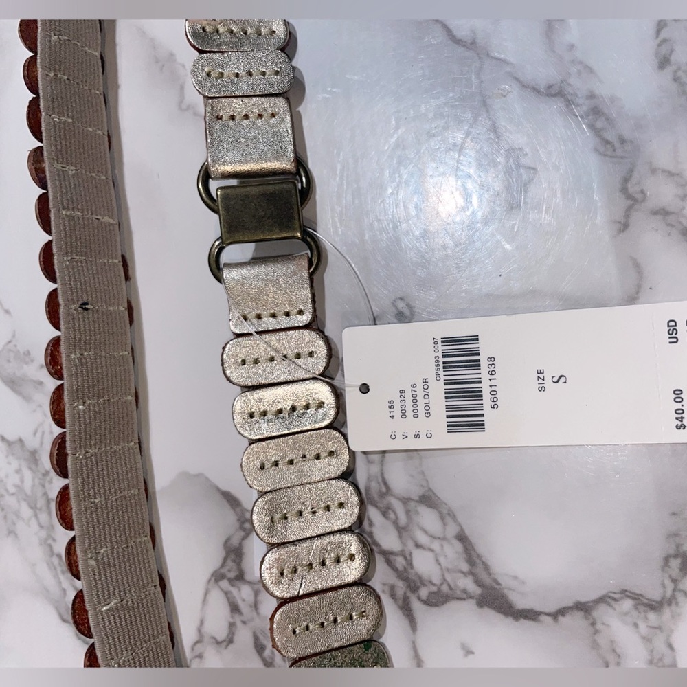 ANTHROPOLOGIE New Tabby Stretch Belt Color Gold